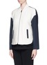 Front View - Click To Enlarge - VINCE - Contrast sleeve cotton bomber jacket