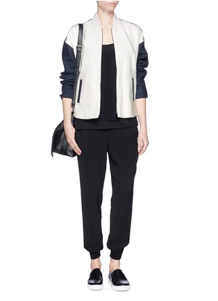 Figure View - Click To Enlarge - VINCE - Contrast sleeve cotton bomber jacket