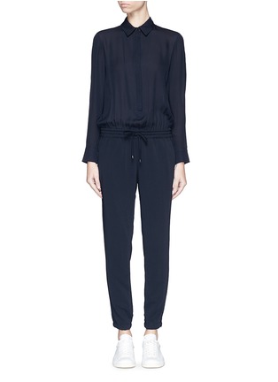 Main View - Click To Enlarge - VINCE - Silk crepe twill drawstring jumpsuit