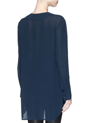 Back View - Click To Enlarge - VINCE - Button cuff high-low crepe tunic