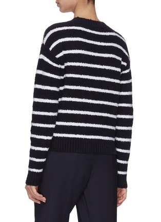 Back View - Click To Enlarge - VINCE - Stripe Waffle Stitch Sweater