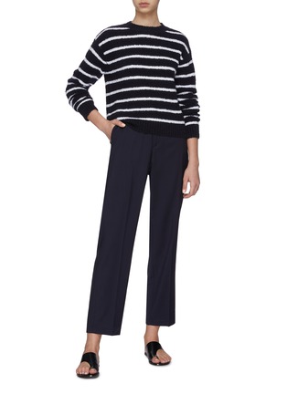Figure View - Click To Enlarge - VINCE - Stripe Waffle Stitch Sweater