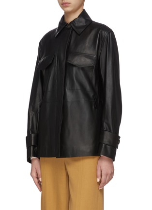 Front View - Click To Enlarge - VINCE - Leather Safari Jacket