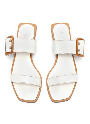 Detail View - Click To Enlarge - RODO - Wicker buckle strap leather sandals