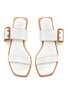 Detail View - Click To Enlarge - RODO - Wicker buckle strap leather sandals