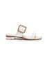 Main View - Click To Enlarge - RODO - Wicker buckle strap leather sandals