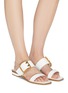 Figure View - Click To Enlarge - RODO - Wicker buckle strap leather sandals