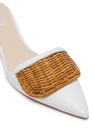 Detail View - Click To Enlarge - RODO - Wicker flap leather pumps
