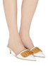 Figure View - Click To Enlarge - RODO - Wicker flap leather pumps