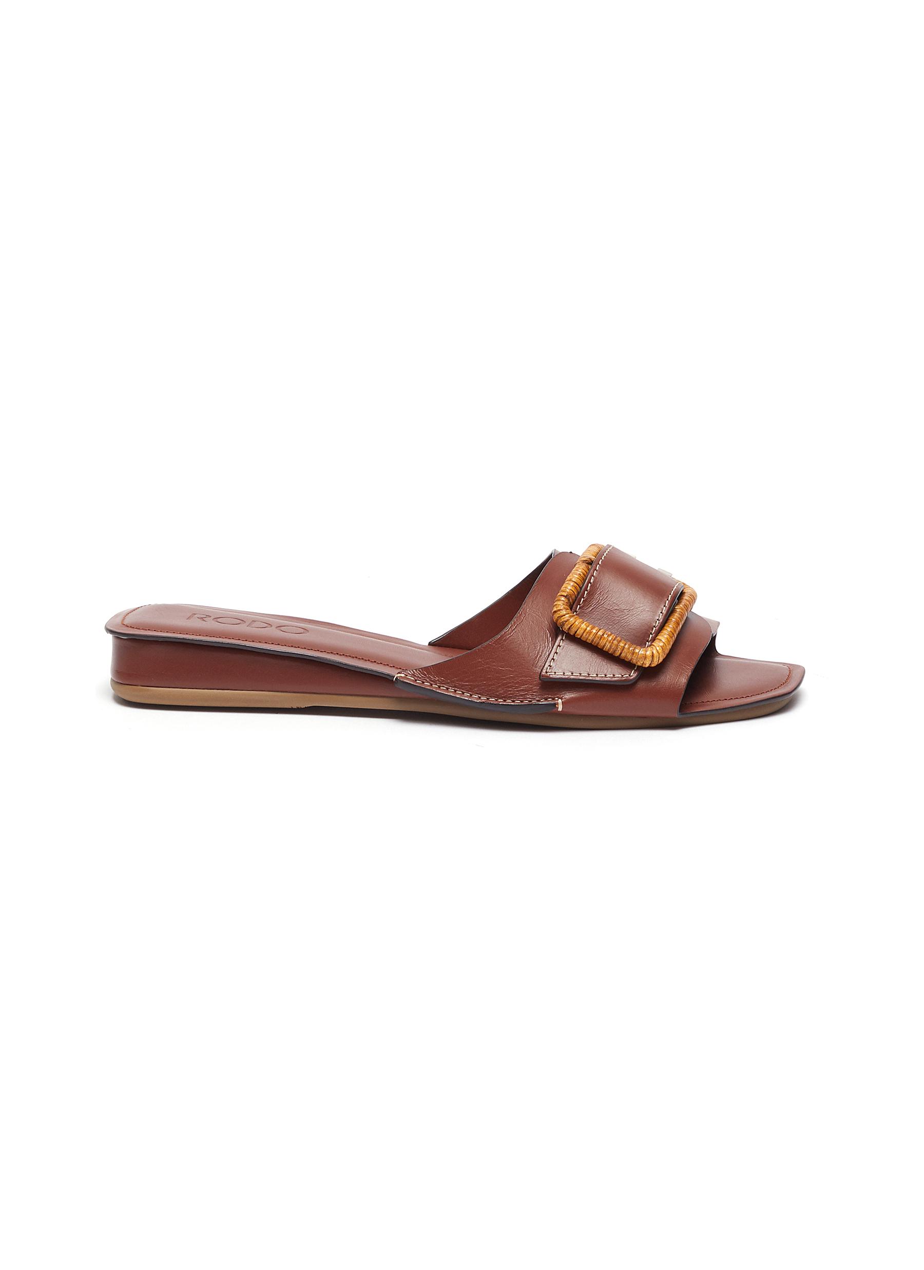 Buy Wicker buckle leather sandals by Rodo Online | Shoe Trove