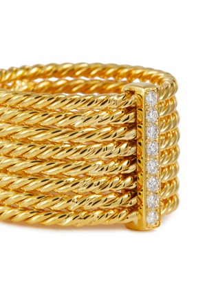 Detail View - Click To Enlarge - PATCHARAVIPA - 'Rope' diamond 18k yellow gold ring