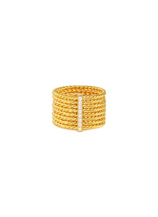 Main View - Click To Enlarge - PATCHARAVIPA - 'Rope' diamond 18k yellow gold ring