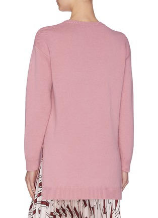 Back View - Click To Enlarge - VALENTINO GARAVANI - 'VLOGO' metal pink knit top
