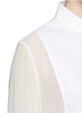 Detail View - Click To Enlarge - 3.1 PHILLIP LIM - 'Tuxedo' Oxford and silk chiffon shirt