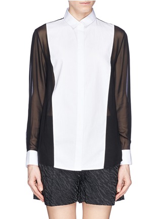 Main View - Click To Enlarge - 3.1 PHILLIP LIM - 'Tuxedo' Oxford silk chiffon shirt