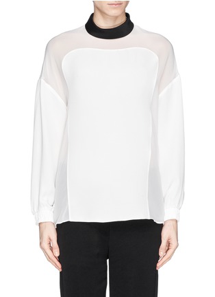 Main View - Click To Enlarge - 3.1 PHILLIP LIM - 'Poet' crepe and chiffon panel silk top
