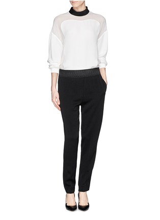 Figure View - Click To Enlarge - 3.1 PHILLIP LIM - 'Poet' crepe and chiffon panel silk top