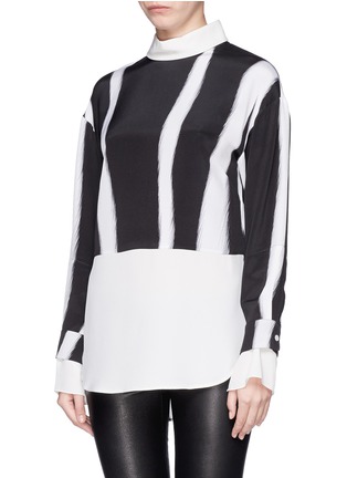 Front View - Click To Enlarge - 3.1 PHILLIP LIM - Layered sleeve stripe print shirt