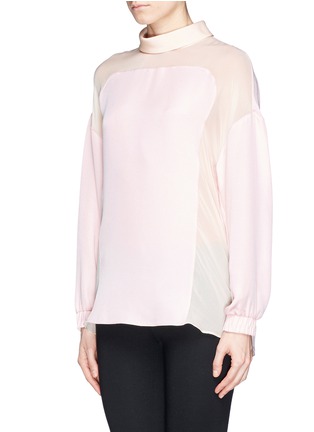 Front View - Click To Enlarge - 3.1 PHILLIP LIM - 'Poet' colourblock panel silk top