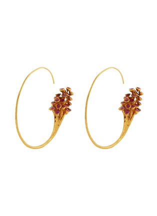 Main View - Click To Enlarge - AISHWARYA - Ruby gold alloy hoop earrings