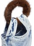 Detail View - Click To Enlarge - SIMONETTA RAVIZZA - 'Furrissima Baby' mink fur ring handle denim sac bag