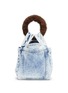 Main View - Click To Enlarge - SIMONETTA RAVIZZA - 'Furrissima Baby' mink fur ring handle denim sac bag