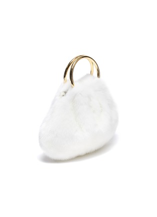 Detail View - Click To Enlarge - SIMONETTA RAVIZZA - 'Furrissima Puff' ring handle mink fur sac bag
