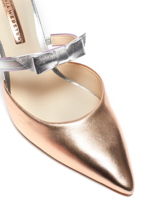 Detail View - Click To Enlarge - SOPHIA WEBSTER - 'Laurellie' ribbon strap nappa leather mules