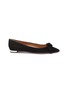 Main View - Click To Enlarge - AQUAZZURA - 'Bowtie' suede step-in flats