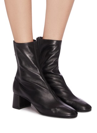 Figure View - Click To Enlarge - AQUAZZURA - 'Saint Honore' panelled leather block heel ankle boots