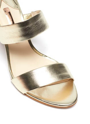 Detail View - Click To Enlarge - SOPHIA WEBSTER - 'Rosalind' crystal stacked heel leather mules