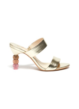 Main View - Click To Enlarge - SOPHIA WEBSTER - 'Rosalind' crystal stacked heel leather mules