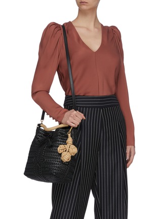 Figure View - Click To Enlarge - ANYA HINDMARCH - 'Neeson' small cherry leather woven bag