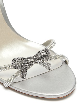 Detail View - Click To Enlarge - RENÉ CAOVILLA - Bow cross strap strass embellished heels