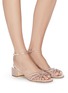 Figure View - Click To Enlarge - RENÉ CAOVILLA - Strass embellished satin block heel sandals