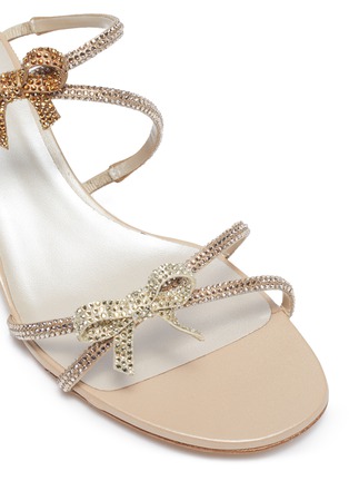 Detail View - Click To Enlarge - RENÉ CAOVILLA - Bow cross strap strass embellished sandals