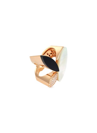 Main View - Click To Enlarge - ROBERTO COIN - 'Petals' diamond mother of pearl jade 18k rose gold ring