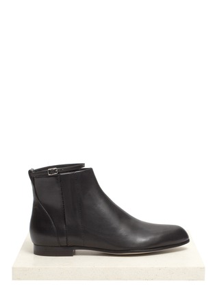 Main View - Click To Enlarge - ALEXANDER WANG - Leather flat ankle boots