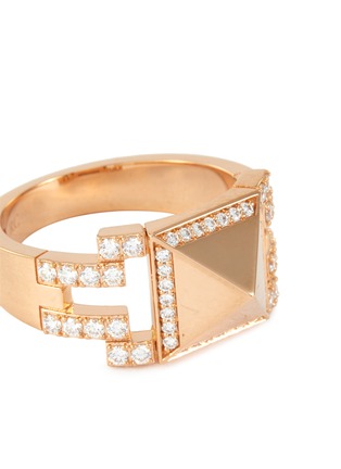Detail View - Click To Enlarge - ROBERTO COIN - 'Rock and Diamonds' diamond 18k rose gold ring