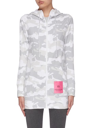 Main View - Click To Enlarge - CALVIN KLEIN PERFORMANCE - Camo print hooded jacket