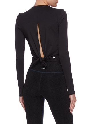Back View - Click To Enlarge - CALVIN KLEIN PERFORMANCE - Reflective logo slit back cropped top