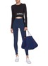 Figure View - Click To Enlarge - CALVIN KLEIN PERFORMANCE - Reflective logo slit back cropped top