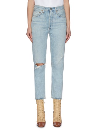 Main View - Click To Enlarge - AGOLDE - 'Riley' ripped knee cropped jeans