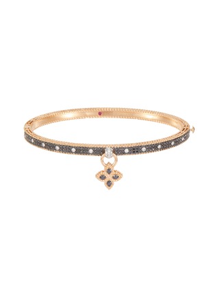 Main View - Click To Enlarge - ROBERTO COIN - 'Princess Flower' black and white diamond 18k rose gold bangle
