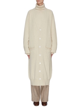 Main View - Click To Enlarge - EXTREME CASHMERE - Button-down floor length cashmere blend cardigan