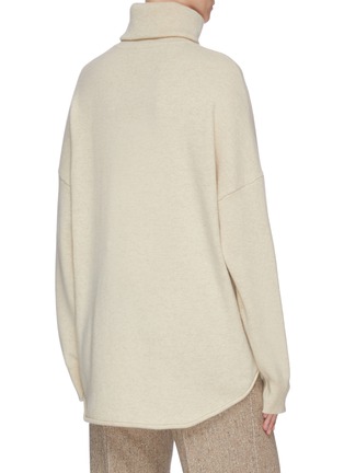 Back View - Click To Enlarge - EXTREME CASHMERE - Puff sleeve cashmere turtleneck knit top