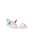 Main View - Click To Enlarge - SOPHIA WEBSTER - 'Chiara' wing APPLIQUÉ metallic toddlers cross sandals