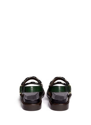 Back View - Click To Enlarge - MARNI - Crystal strap leather sandals
