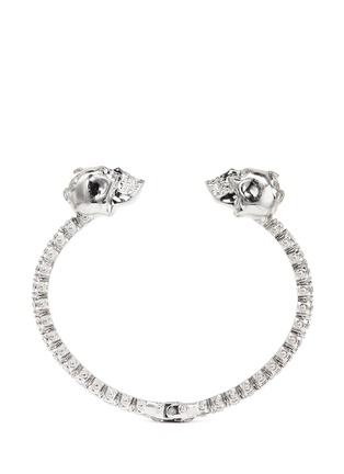 Main View - Click To Enlarge - ALEXANDER MCQUEEN - Twin skull crystal crown bangle