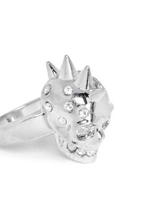 Detail View - Click To Enlarge - ALEXANDER MCQUEEN - Crystal punk skull ring